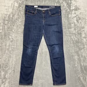 Gap 1969 Skinny Jeans Women's Size 32R Dark Blue‎ Denim